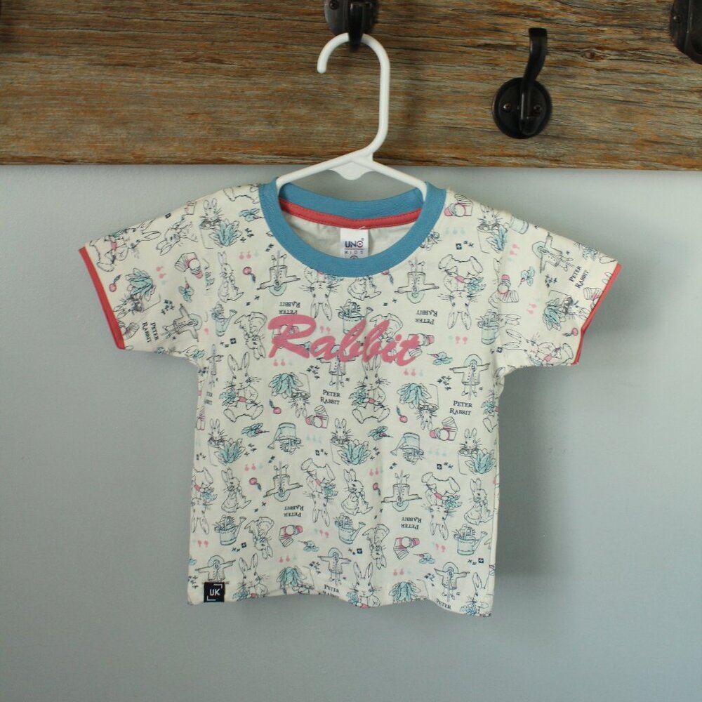 UNO Kids Size 2  Peter Rabbit Print Tshirt